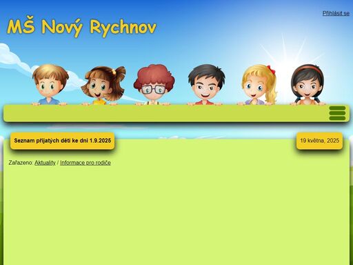 mateřská škola nový rychnov, okres pelhřimov