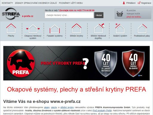 kompletní hliníkový sortiment rakouského výrobce prefa pro střechy s dlouhou životností.
