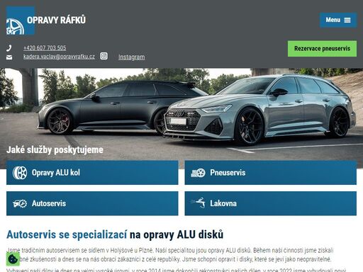 provoz autoservisu a pneuservisu se specializací na opravy alu disků. lakujeme disky a karoserie automobilů.