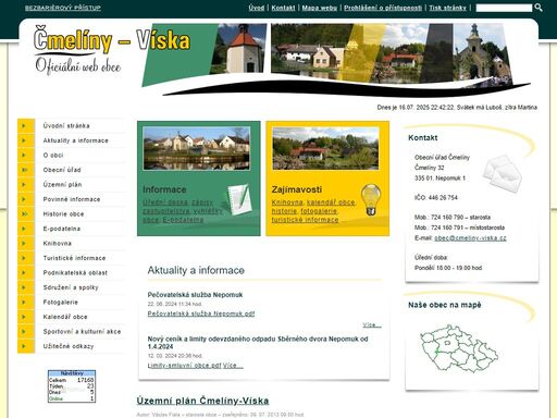obec čmelíny-víska