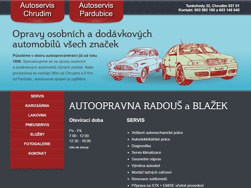 autoopravna radouš a blažek - opravy osobních a dodávkových automobilů všech značek