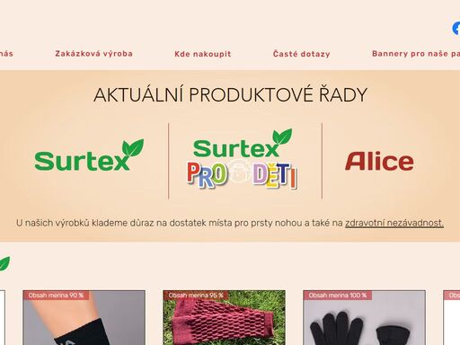 český výrobce ponožek z merinové vlny surtex, spol. s r. o. 