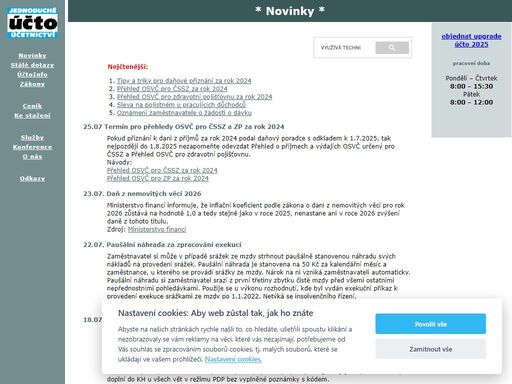 jednoduché účetnictví, daňová evidence