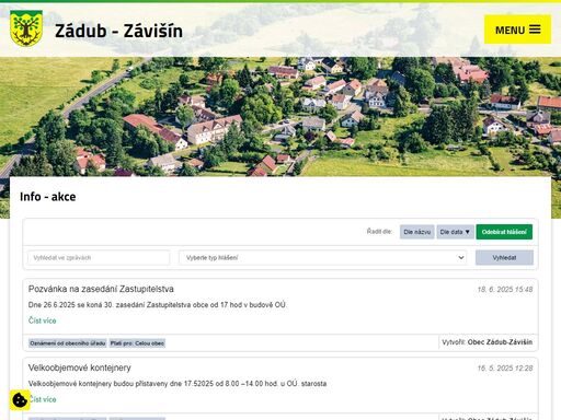 oficiální webové stránky obce zádub - závišín v karlovarském kraji.