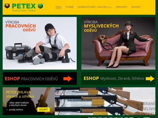 ochraně pracovní pomůcky a myslivecké oděvy