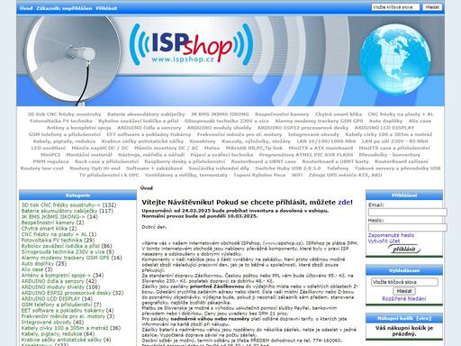 internetový obchod pro poskytovatele internetu i nadšence do wifi. prodáváme antény, routerboardy, switche, kabely a jiný hw pro wifi sítě ...