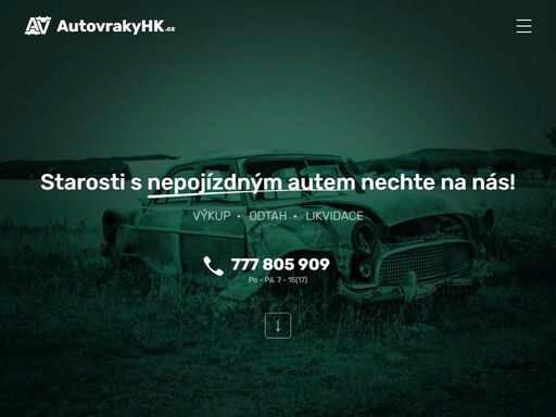 nechte starosti s nepojízdným autem na nás. vykoupíme ho, odtáhneme a postaráme se o ekologickou likvidaci. a vše vyřešíte rychle, výhodně a bez starostí!