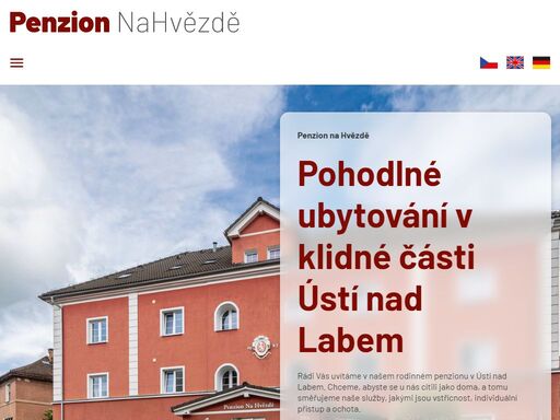 rodinný penzion na hvězdě vám nabízí výhodné ubytování. využijte příjemného a klidného ubytování poblíž centra ústí nad labem.