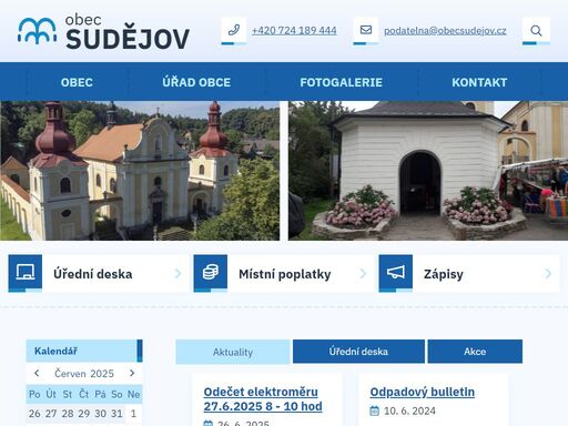 oficiální stránky obce sudějov