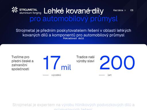 strojmetal je předním poskytovatelem řešení v oblasti lehkých kovaných dílů a komponentů pro automobilový průmysl