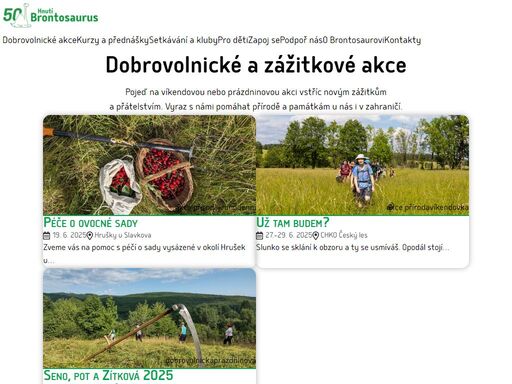 hnutí brontosaurus, práce s dětmi a mládeží, ochrana přírody, dobrovolnictví, ekologie