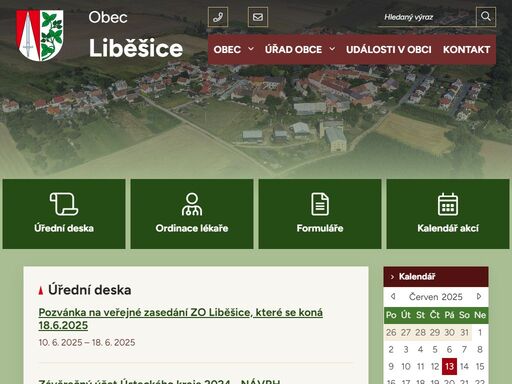 oficiální stránky obce liběšice