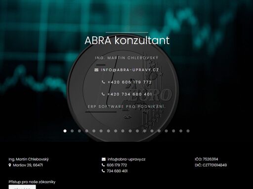 abra uživatelské úpravy, přizpůsobíme abru vašemu podnikání, vaším potřebám.