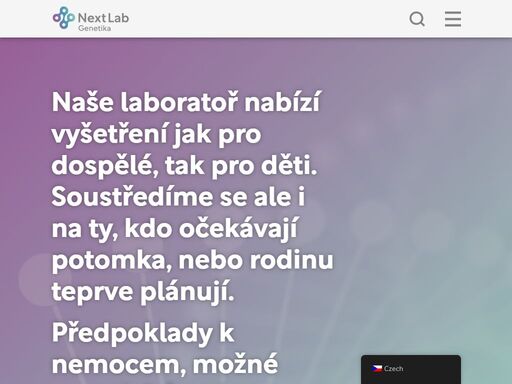 naše laboratoř nabízí vyšetření jak pro dospělé, tak pro děti. soustředíme se ale i na ty, kdo očekávají potomka, nebo rodinu teprve plánují.