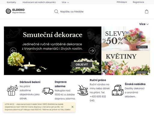 homepage.  
 
o nás:
srdečně vás vítáme na našich stránkách. jsme poctivý český e-shop s osobním a přátelským přístupem, nabízíme nejen bytové elegantní dekorace, ale také ručně zpracované květinové dekorace z látkových květů a umělých rostlin k nerozeznání od živých. květy a umělou zeleň speciálně ošetřujeme proti…