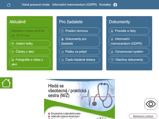 služby především pro seniory, kteří vzhledem ke zdravotnímu stavu a sociální situaci jsou závislí na pomoci druhé osoby.