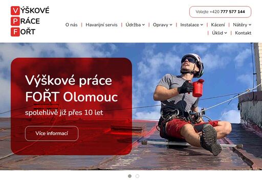 specializujeme se na práci ve výškách jako jsou opravy a nátěry střech, výškové instalace, mytí oken nebo rizikové kácení stromů a to po celé moravě.