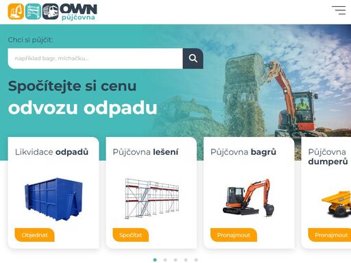 own půjčovna – snadný a rychlý pronájem stavební techniky a strojů za výhodné ceny. krátkodobé i dlouhodobé zápůjčky pro vaše projekty. kvalita, spolehlivost, dostupnost.