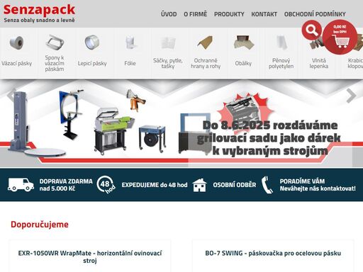 v našem e-shopu nabízíme široký sortiment obalových materiálů - vázací pásky a sponky, lepicí pásky, fólie, ochranné rohy a hrany, pěnový polystyren, kartonové krabice, vlnitou lepenku, páskovače, odvíječe
