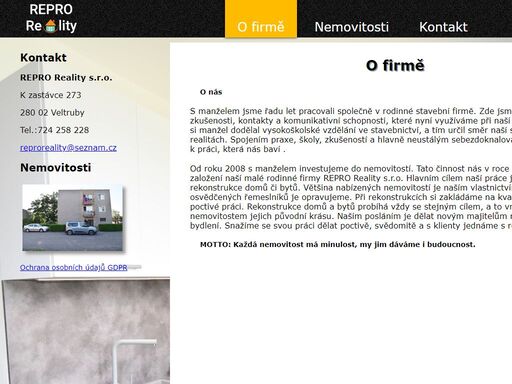 o firmě repro reality.