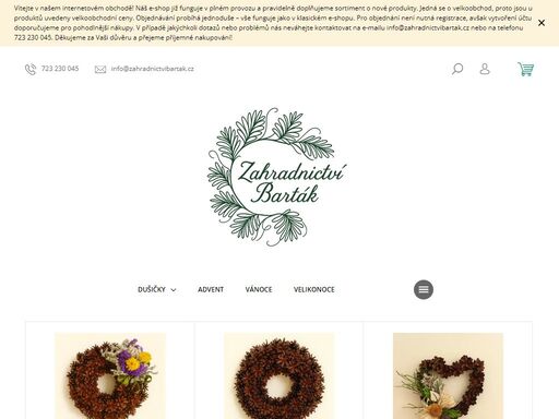 vítejte v našem obchodě. jsme rodinná firma, která působí na českém trhu již od roku 1990 a výrobou dušičkového zboží se zabýváme již po tři generace.
naše činnost je zaměřena především na výrobu šiškových, slaměnkových, staticových věnců a kytic ze sušených květin. dále se specializujeme na prodej mechových věnců,…