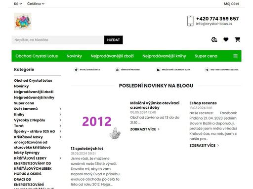 toto je váš nový e-shop - crystal lotus