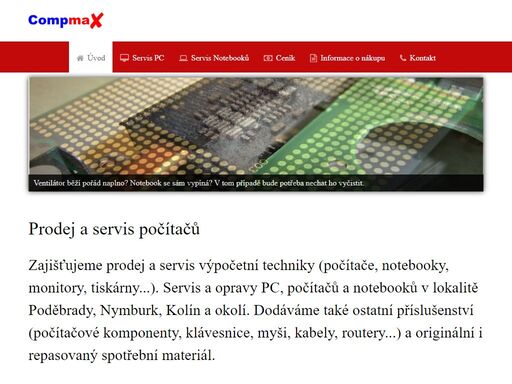 prodej a servis výpočetní techniky (počítače, notebooky, monitory, tiskárny). servis pc, opravy počítačů a notebooků v lokalitě poděbrady, nymburk, kolín a okolí.