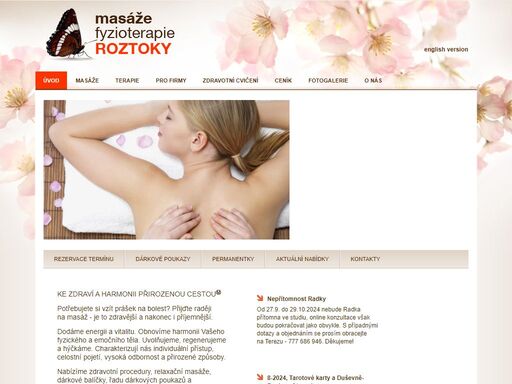 masáže fyzioterapie roztoky