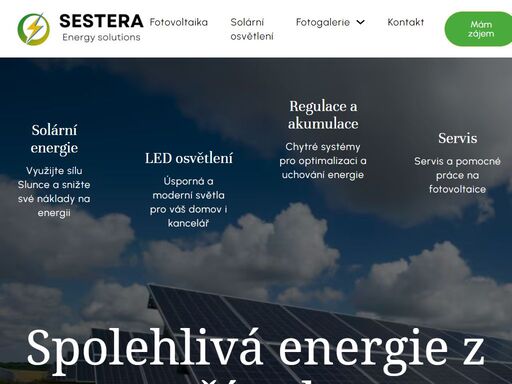 objevte výhody fotovoltaiky s firmou sestera. ušetřete na energiích, získejte energetickou nezávislost a přispějte k ochraně životního prostředí.