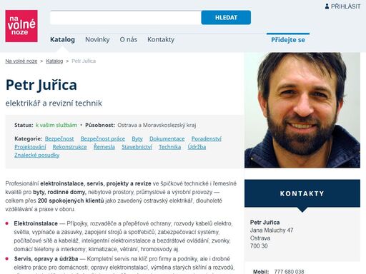 elektrikář a revizní technik — odborné elektroinstalace, servis, opravy, projekty, posudky a revize elektro pro byty, rodinné domy, nebytové prostory, průmyslové a výrobní provozy. celkem přes 200 klientů jako zavedený ostravský elektrikář, dlouholeté vzdělávání a praxe v oboru.