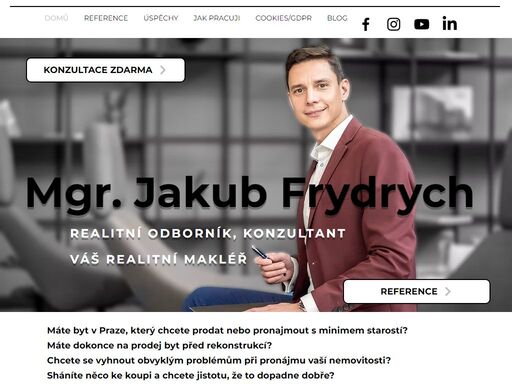 chcete-li prodat dům, byt nebo pozemek, pomůžu vám jménem frydrych reality ve spojení s velkou realitní rodinou keller williams. minimálně můžeme začít konzultací, bezplatnou analýzou ceny a trhu. nebojím se vám doporučit, abyste neprodávali, pokud to nedává smysl. mou zásadou je excelentní služba - chci dávat vždy o něco víc. poznejte, kdo je spolehlivý realitní makléř.