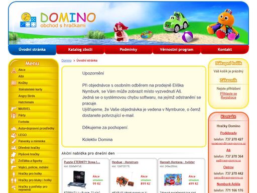 internetový obchod hračky domino