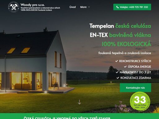 woody pro s.r.o. nabízí ekologické izolace en-tex a tempelan vyrobené z recyklovaných přírodních vláken, jako je bavlna a papír. izolace jsou šetrné k přírodě, netoxické a účinné proti teplu, škůdcům, ohni a plísním.