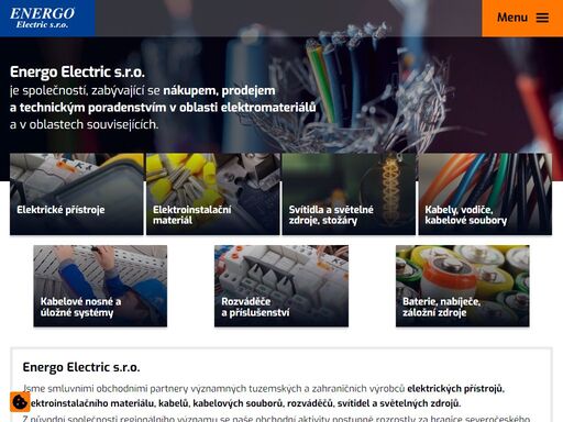 energo electric s.r.o. je společností, zabývající se nákupem, prodejem a technickým poradenstvím v oblasti elektromateriálů a v oblastech souvisejících.