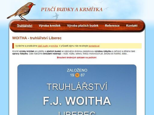 zakázkové truhlářství woitha liberec - nábytek na zakázku, půjčovna motorových pil, broušení řetězů
