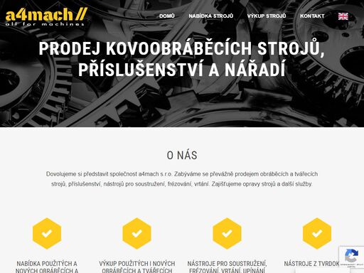 zabýváme se převážně prodejem a opravami obráběcích a tvářecích strojů (soustruhy, frézky, brusky, vrtačky...), příslušenství a nástrojů.