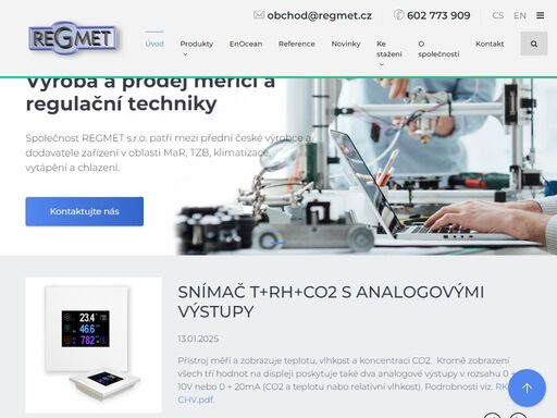 výroba a prodej měřicí a regulační techniky - měření teploty, měření vlhkosti a co2.