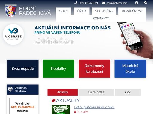 oficiální stránky obce horní radechová