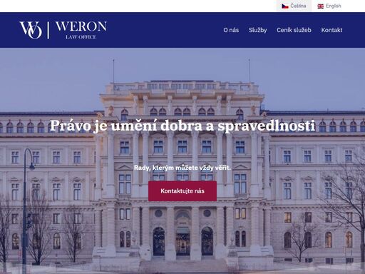 weron advokátní kancelář zabývající se službami korporátního a obchodního práva, občanského práva, nemovitostí a developerů, pracovního, it a duševního vlastnictví gdpr, obhajoby ve věcech trestních, správního práva a hospodářské soutěže a veřejných zakázek, práva ozbrojených složek