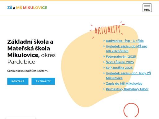 naše škola funguje na stávajícím místě (č.p. 52) od roku 1879. do právní subjektivity přešla jako jedna z prvních škol 1.1. 1995. od 1.3. 2005 má právní subjekt tyto součásti: základní školu, mateřskou školu, školní družinu a školní jídelnu.