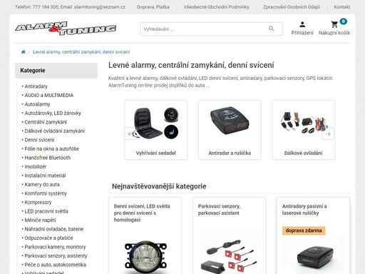 kvalitní a levné alarmy, dálkové ovládání, led denní svícení, antiradary, parkovací senzory, gps lokátor. alarmtuning on-line prodej doplňků do auta ...