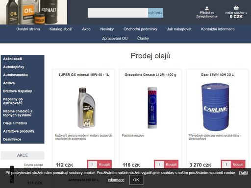 obchod s oleji do motorů automobilů osobních i nákladních průmyslové oleje.