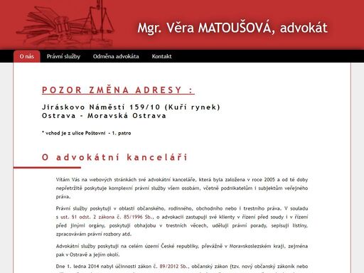 advokátní služby mgr. věry matoušové