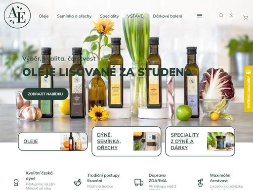 na našem e-shopu agro-el znojmo nabízíme čerstvé jedlé rostlinné oleje lisované za studena.