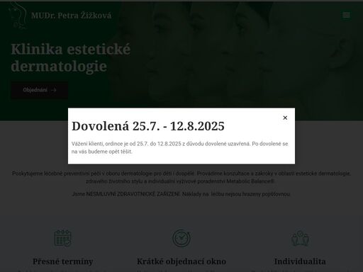 poskytujeme léčebně preventivní péči v oboru dermatologie pro děti i dospělé. provádíme konzultace a zákroky v oblasti estetické dermatologie, zdravého životního stylu a individuální výživové poradenství metabolic balance®.