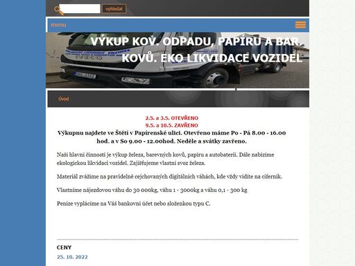 výkup železa papíru a barevných kovů. ekologická likvidace vozidel.