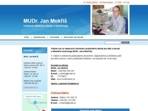 mudr. jan mokříš,praktický lékař pro děti a dorost,dětský kardiolog, ordinace velká losenice,ordinace nížkov, poskytujeme preventivní, diagnostickou a léčebnou péči o děti od narození do 19 let věku........