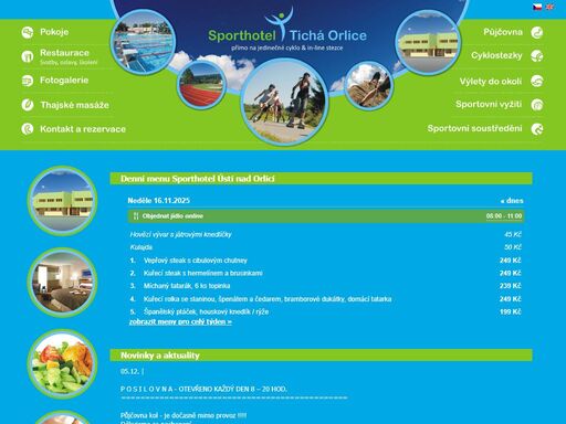 hotel, ubytování, sport, ústí nad orlicí, tichá orlice sporthotel tichá orlice - pohodlné ubytování v ústí nad orlicí