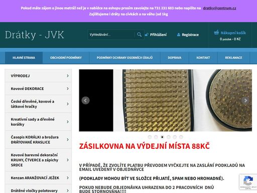 prodej drátů a komponentů. drátky na drátování a modelování. drátky měděné, mosazné, nerezové pozinkované, postříbřené a další dekorativní sortiment.