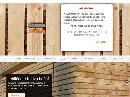 dodáváme pro zpracovatele a stavební firmy jehličnaté řezivo - fošny, desky, prkna, trámy, hranoly, střešní latě, vazby, sušíme řezivo. dále vyrábíme palubky obkladové i podlahové, hoblované přířezy, plotovky, zahradní nábytek.